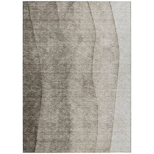 HomeRoots 9' Taupe Brown and Ivory Ombre Indoor Outdoor Area Rug - Stylish, Durable, Machine Washable Design 9' X 12' 581838