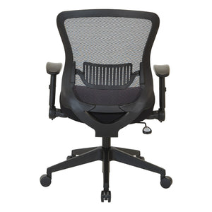 OSP Home Furnishings Dark Air Grid Mesh Back Manager Chair with Lumbar Support and Ergonomic Synchro Tilt Control 515-F37N1F2