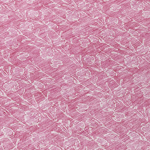 HomeRoots 5' Blush and Ivory Floral Rug - Stylish, Washable Indoor-Outdoor Area Rug for High-Traffic Spaces 8' Round 581854