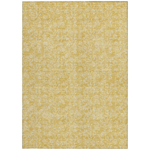 Homeroots 3' Artichoke Green & Ivory Floral Washable Area Rug For Indoor & Outdoor Spaces, Durable Design 5' X 8' Polyester 581865