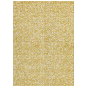 Homeroots 3' Artichoke Green & Ivory Floral Washable Area Rug For Indoor & Outdoor Spaces, Durable Design 10' X 14' Polyester 581869