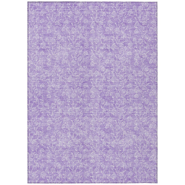 HomeRoots 9' Lilac and Ivory Floral Area Rug - Stylish, Washable Design Perfect for Indoor and Outdoor Spaces 9' X 12' 581874