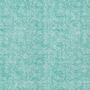 Homeroots 3' Artichoke Green & Ivory Floral Washable Area Rug For Indoor & Outdoor Spaces, Durable Design 5' X 8' Polyester 581883