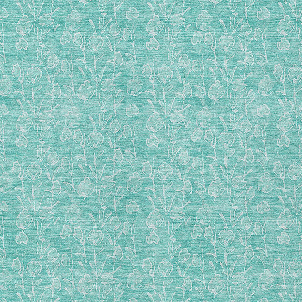 Homeroots 3' Artichoke Green & Ivory Floral Washable Area Rug For Indoor & Outdoor Spaces, Durable Design 5' X 8' Polyester 581883