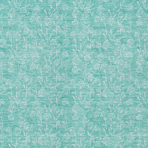 Homeroots 3' Artichoke Green & Ivory Floral Washable Area Rug For Indoor & Outdoor Spaces, Durable Design 8' X 10' Polyester 581885