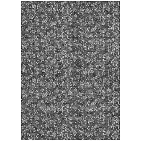 Homeroots 3' Brown Floral Washable Area Rug - Stylish Indoor Outdoor Carpet For High Traffic Spaces & More 3' X 5' Polyester 581894