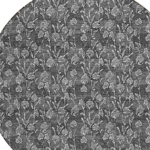 Homeroots 3' Brown Floral Washable Area Rug - Stylish Indoor Outdoor Carpet For High Traffic Spaces & More 8' Round Polyester 581896