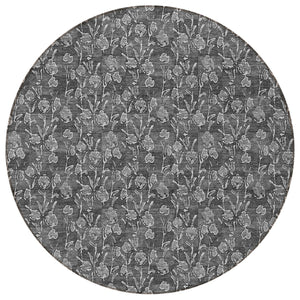 Homeroots 3' Brown Floral Washable Area Rug - Stylish Indoor Outdoor Carpet For High Traffic Spaces & More 8' Round Polyester 581896