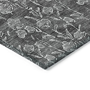 Homeroots 3' Brown Floral Washable Area Rug - Stylish Indoor Outdoor Carpet For High Traffic Spaces & More 10' X 14' Polyester 581899