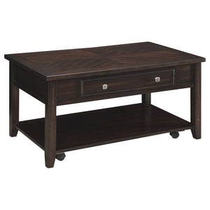 English Elm Narona Walnut Rectangular Lift-Top Coffee Table with Hidden Storage, Timeless Wood Grain Elegance B062P331094