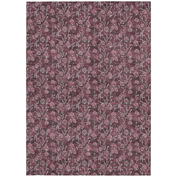 Homeroots 3' Brown Floral Washable Area Rug - Stylish Indoor Outdoor Carpet For High Traffic Spaces & More 3' X 5' Polyester 581900