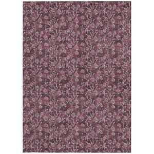 Homeroots 3' Brown Floral Washable Area Rug - Stylish Indoor Outdoor Carpet For High Traffic Spaces & More 9' X 12' Polyester 581904