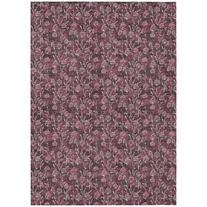Homeroots 3' Brown Floral Washable Area Rug - Stylish Indoor Outdoor Carpet For High Traffic Spaces & More 9' X 12' Polyester 581904