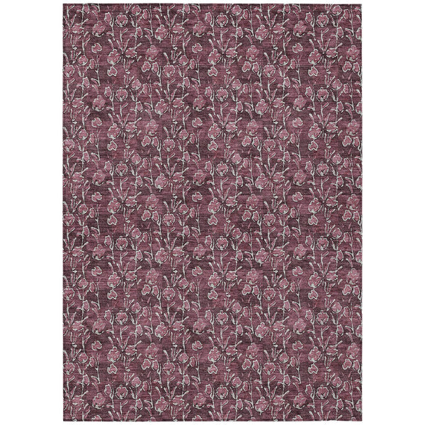 Homeroots 3' Brown Floral Washable Area Rug - Stylish Indoor Outdoor Carpet For High Traffic Spaces & More 9' X 12' Polyester 581904