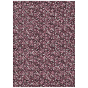 HomeRoots 5' Elegant Merlot Mauve & Ivory Floral Area Rug – Durable, Stylish for Indoor & Outdoor Spaces 10' X 14' 581905