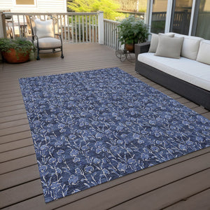 Homeroots 3' Brown Floral Washable Area Rug - Stylish Indoor Outdoor Carpet For High Traffic Spaces & More 3' X 5' Polyester 581906
