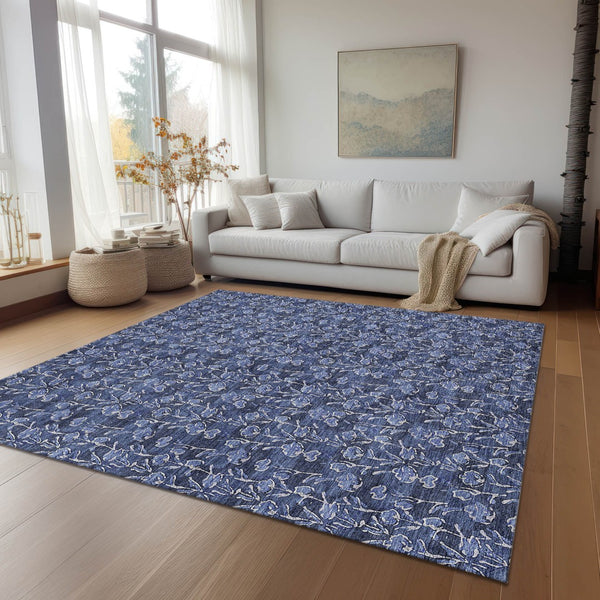 Homeroots 3' Brown Floral Washable Area Rug - Stylish Indoor Outdoor Carpet For High Traffic Spaces & More 5' X 8' Polyester 581907