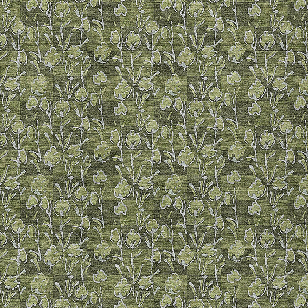 Homeroots 3' Brown Floral Washable Area Rug - Stylish Indoor Outdoor Carpet For High Traffic Spaces & More 5' X 8' Polyester 581913