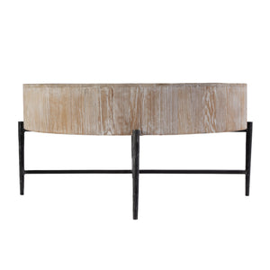 Butler Specialty Akemi Round Wood And Iron Coffee Table - Modern Design For Stylish Living Room Elevation Light Brown Iron,Mango Solids 5819140-butler