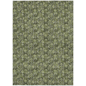 Homeroots 3' Brown Floral Washable Area Rug - Stylish Indoor Outdoor Carpet For High Traffic Spaces & More 8' X 10' Polyester 581915