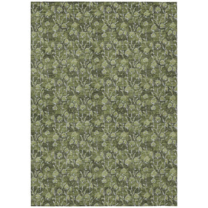 Homeroots 3' Brown Floral Washable Area Rug - Stylish Indoor Outdoor Carpet For High Traffic Spaces & More 9' X 12' Polyester 581916