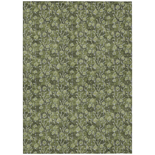 Homeroots 3' Brown Floral Washable Area Rug - Stylish Indoor Outdoor Carpet For High Traffic Spaces & More 9' X 12' Polyester 581916
