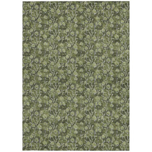 Homeroots 3' Brown Floral Washable Area Rug - Stylish Indoor Outdoor Carpet For High Traffic Spaces & More 9' X 12' Polyester 581916