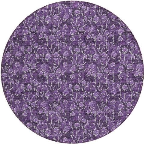 Homeroots 3' Brown Floral Washable Area Rug - Stylish Indoor Outdoor Carpet For High Traffic Spaces & More 8' Round Polyester 581920