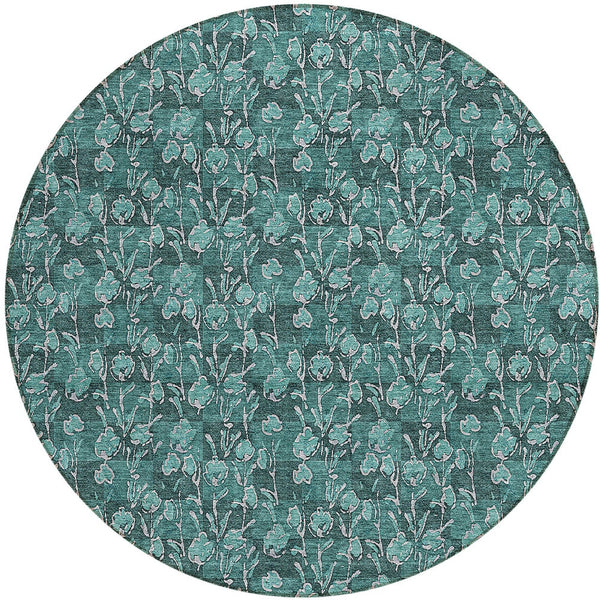 Homeroots 3' Brown Floral Washable Area Rug - Stylish Indoor Outdoor Carpet For High Traffic Spaces & More 8' Round Polyester 581926