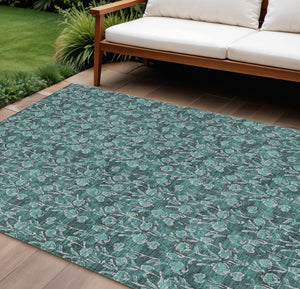 Homeroots 3' Brown Floral Washable Area Rug - Stylish Indoor Outdoor Carpet For High Traffic Spaces & More 9' X 12' Polyester 581928