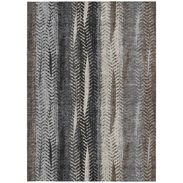 Homeroots 3' Stylish Botanical Leaves Indoor Outdoor Area Rug - Durable, Washable, And Versatile For Any Space 3' X 5' Polyester 581930
