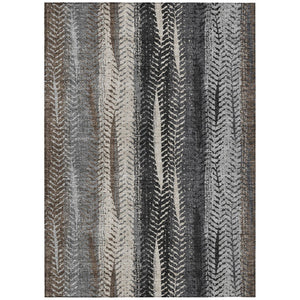 HomeRoots 5' Botanical Leaves Indoor Outdoor Area Rug - Washable, Durable, Stylish for High-Traffic Spaces 5' X 8' 581931