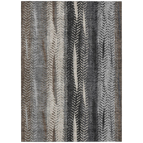HomeRoots 5' Botanical Leaves Indoor Outdoor Area Rug - Washable, Durable, Stylish for High-Traffic Spaces 8' X 10' 581933