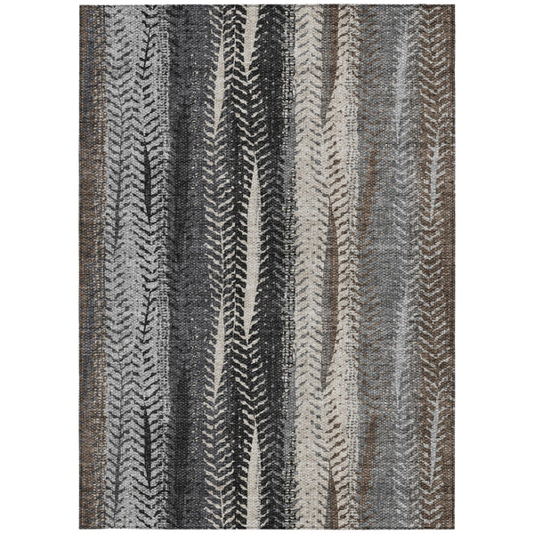 Homeroots 3' Stylish Botanical Leaves Indoor Outdoor Area Rug - Durable, Washable, And Versatile For Any Space 9' X 12' Polyester 581934