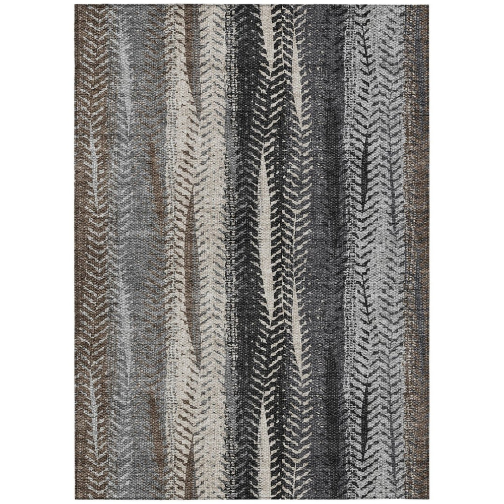 HomeRoots 9' Durable Botanical Leaves Area Rug - Stylish, Washable, Indoor/Outdoor, Stain-Resistant Design 9' X 12' 581934