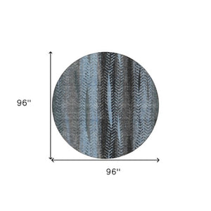 Homeroots 3' Stylish Botanical Leaves Indoor Outdoor Area Rug - Durable, Washable, And Versatile For Any Space 8' Round Polyester 581938