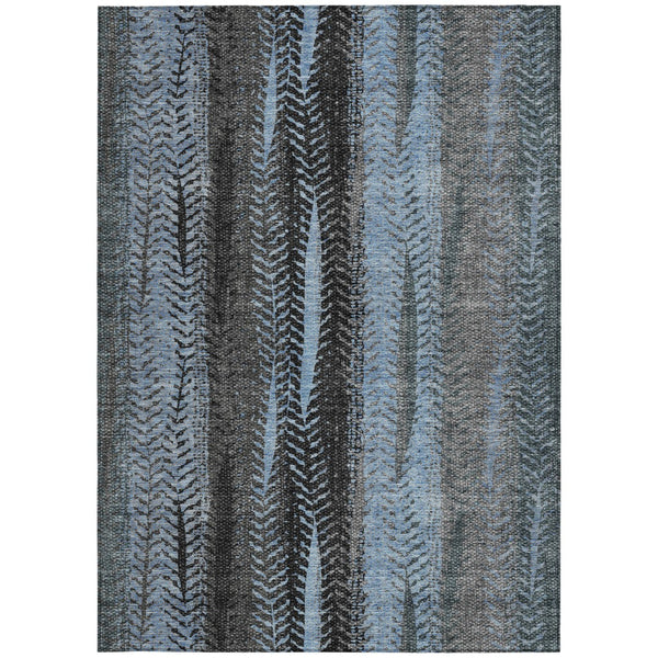 Homeroots 3' Stylish Botanical Leaves Indoor Outdoor Area Rug - Durable, Washable, And Versatile For Any Space 9' X 12' Polyester 581940