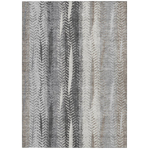 Homeroots 3' Stylish Botanical Leaves Indoor Outdoor Area Rug - Durable, Washable, And Versatile For Any Space 8' X 10' Polyester 581945