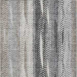 Homeroots 3' Stylish Botanical Leaves Indoor Outdoor Area Rug - Durable, Washable, And Versatile For Any Space 9' X 12' Polyester 581946