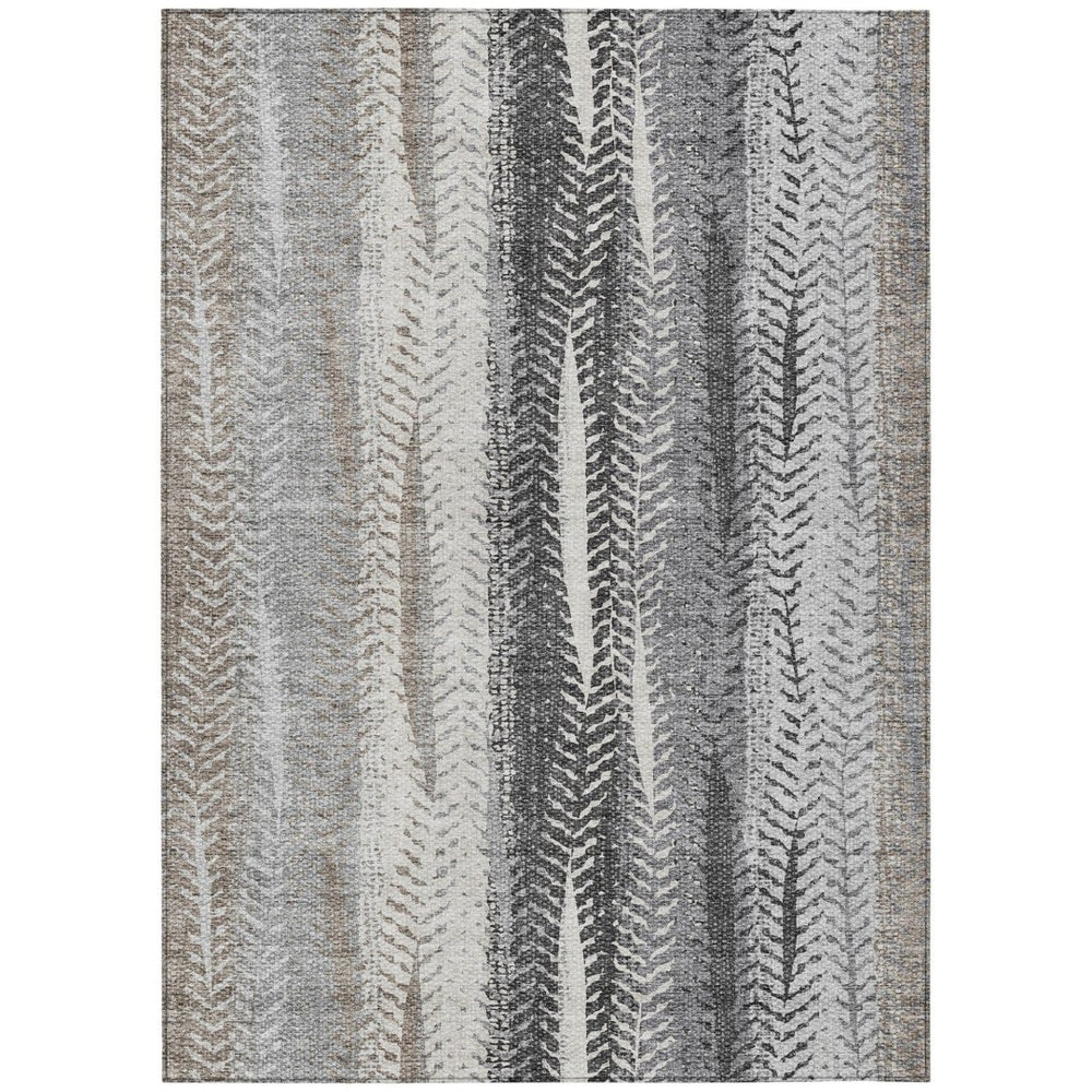 HomeRoots 9' Durable Botanical Leaves Area Rug - Washable Indoor Outdoor Design for High-Traffic Spaces 9' X 12' 581946