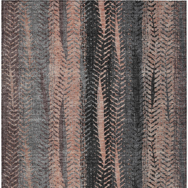 Homeroots 3' Stylish Botanical Leaves Indoor Outdoor Area Rug - Durable, Washable, And Versatile For Any Space 5' X 8' Polyester 581949