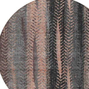 Homeroots 3' Stylish Botanical Leaves Indoor Outdoor Area Rug - Durable, Washable, And Versatile For Any Space 8' Round Polyester 581950