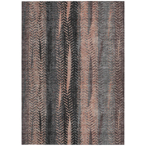 Homeroots 3' Stylish Botanical Leaves Indoor Outdoor Area Rug - Durable, Washable, And Versatile For Any Space 8' X 10' Polyester 581951