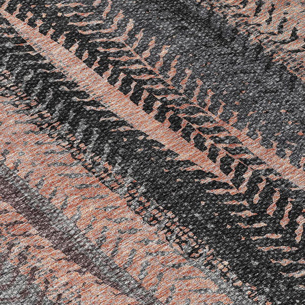 Homeroots 3' Stylish Botanical Leaves Indoor Outdoor Area Rug - Durable, Washable, And Versatile For Any Space 8' X 10' Polyester 581951