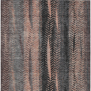 Homeroots 3' Stylish Botanical Leaves Indoor Outdoor Area Rug - Durable, Washable, And Versatile For Any Space 9' X 12' Polyester 581952