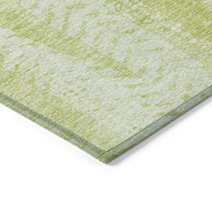 Homeroots 3' Indoor Outdoor Area Rug In Artichoke Green With Elegant Botanical Leaves - Washable & Durable Design 3' X 5' Polyester 581954