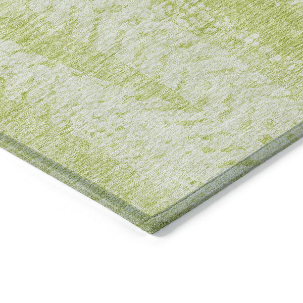 Homeroots 3' Indoor Outdoor Area Rug In Artichoke Green With Elegant Botanical Leaves - Washable & Durable Design 3' X 5' Polyester 581954