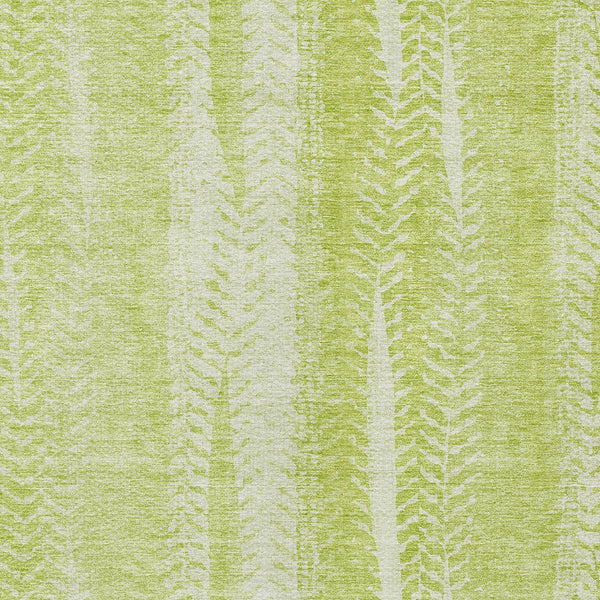 Homeroots 3' Indoor Outdoor Area Rug In Artichoke Green With Elegant Botanical Leaves - Washable & Durable Design 3' X 5' Polyester 581954