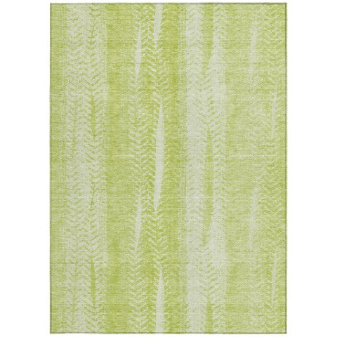 Homeroots 3' Indoor Outdoor Area Rug In Artichoke Green With Elegant Botanical Leaves - Washable & Durable Design 8' X 10' Polyester 581957