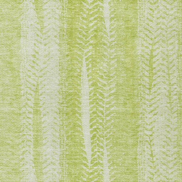 Homeroots 3' Indoor Outdoor Area Rug In Artichoke Green With Elegant Botanical Leaves - Washable & Durable Design 10' X 14' Polyester 581959